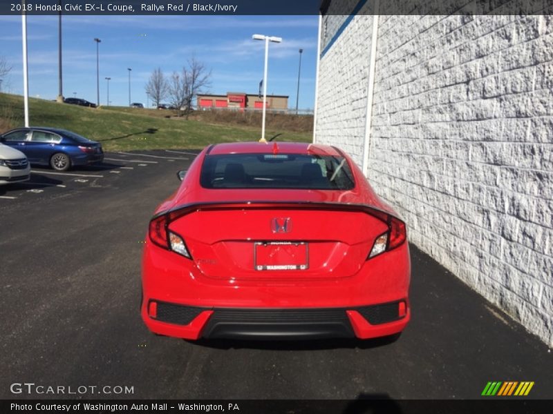 Rallye Red / Black/Ivory 2018 Honda Civic EX-L Coupe