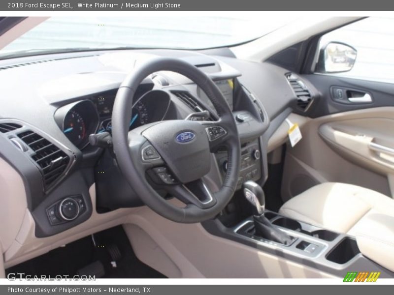 White Platinum / Medium Light Stone 2018 Ford Escape SEL