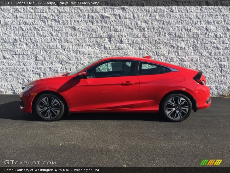Rallye Red / Black/Ivory 2018 Honda Civic EX-L Coupe