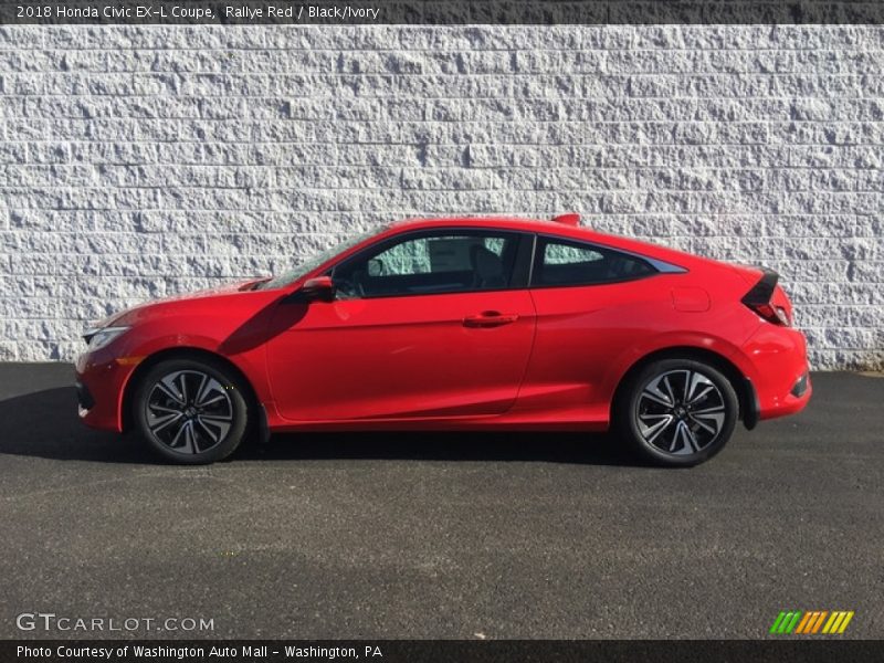 Rallye Red / Black/Ivory 2018 Honda Civic EX-L Coupe