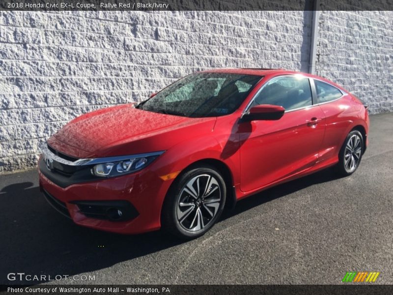 Rallye Red / Black/Ivory 2018 Honda Civic EX-L Coupe
