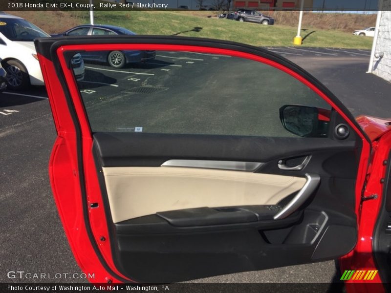 Rallye Red / Black/Ivory 2018 Honda Civic EX-L Coupe