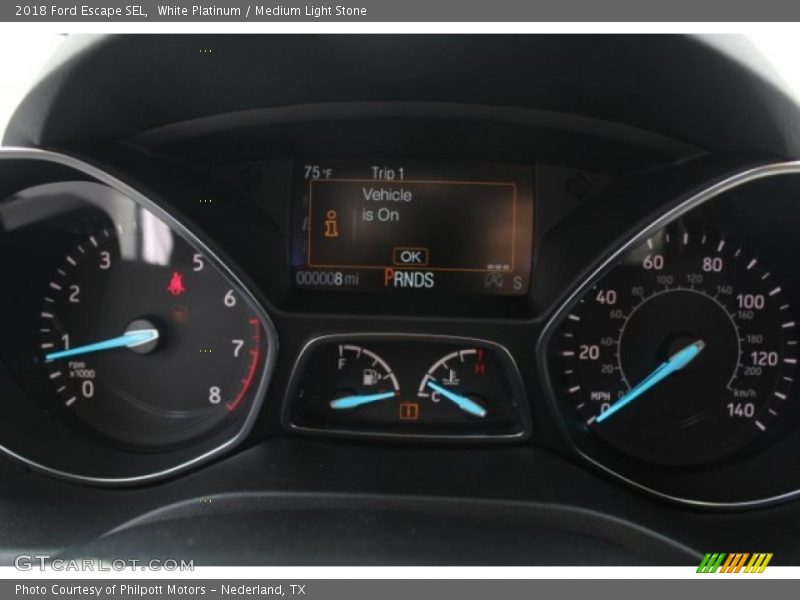 White Platinum / Medium Light Stone 2018 Ford Escape SEL