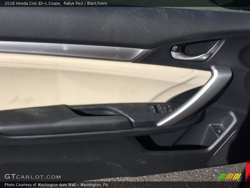 Rallye Red / Black/Ivory 2018 Honda Civic EX-L Coupe