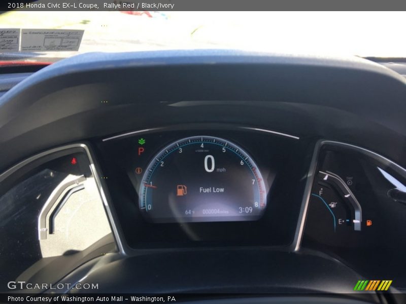 Rallye Red / Black/Ivory 2018 Honda Civic EX-L Coupe