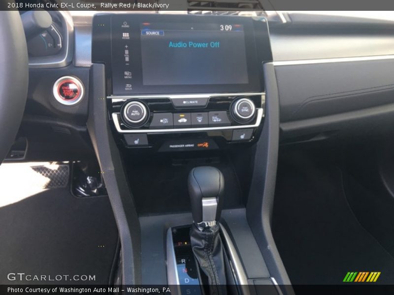 Rallye Red / Black/Ivory 2018 Honda Civic EX-L Coupe