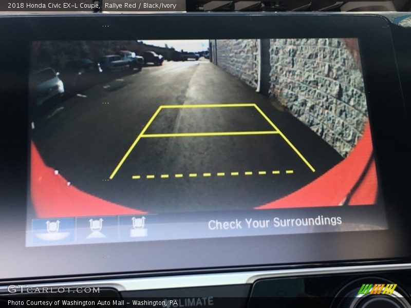 Rallye Red / Black/Ivory 2018 Honda Civic EX-L Coupe