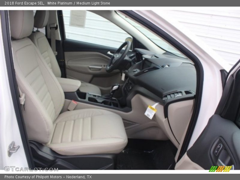 White Platinum / Medium Light Stone 2018 Ford Escape SEL