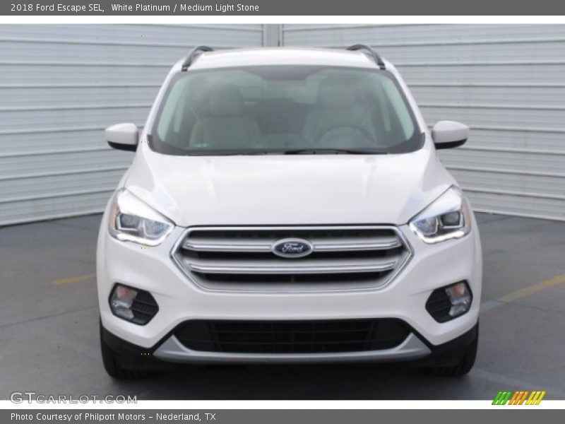 White Platinum / Medium Light Stone 2018 Ford Escape SEL
