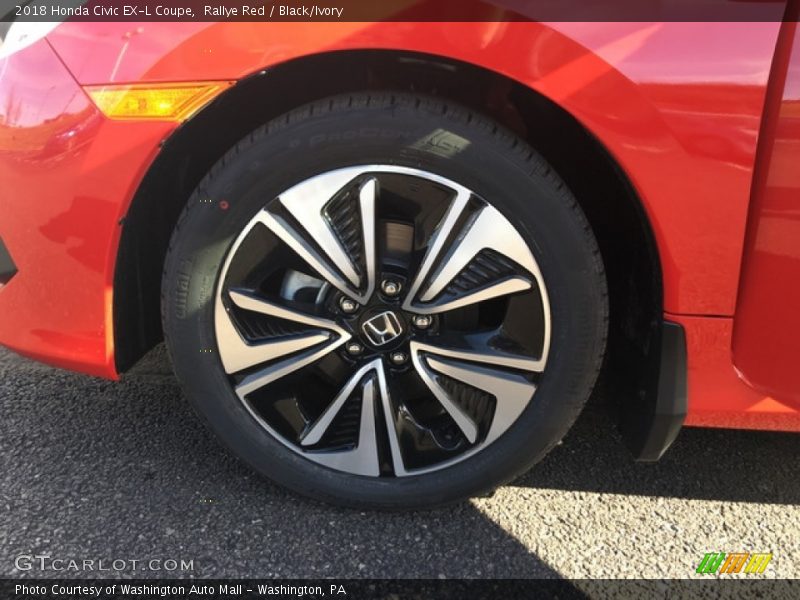 Rallye Red / Black/Ivory 2018 Honda Civic EX-L Coupe