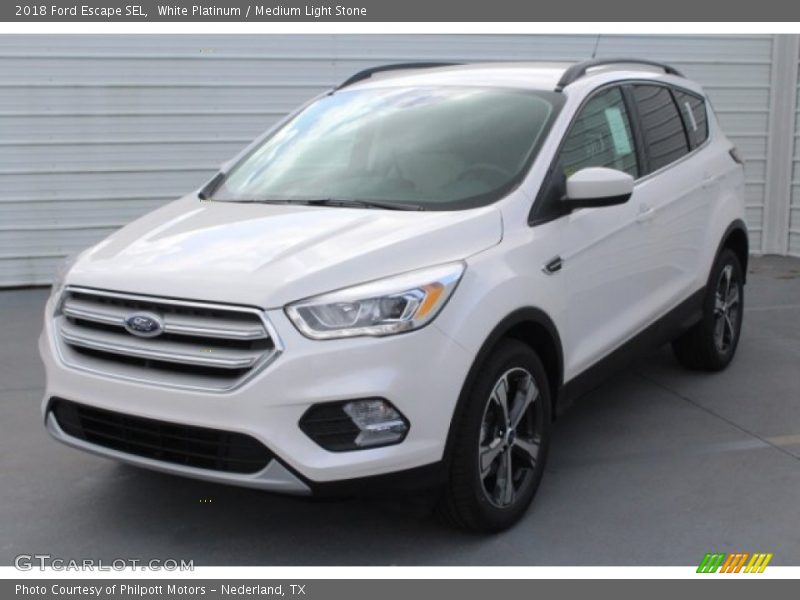 White Platinum / Medium Light Stone 2018 Ford Escape SEL