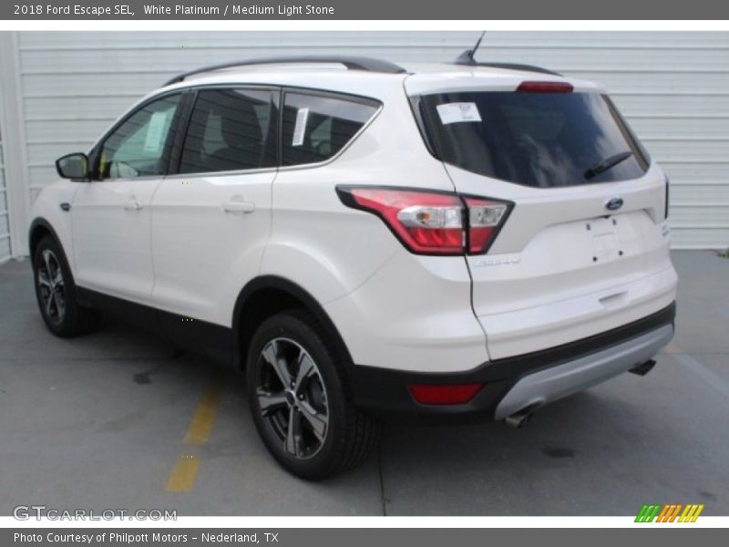 White Platinum / Medium Light Stone 2018 Ford Escape SEL