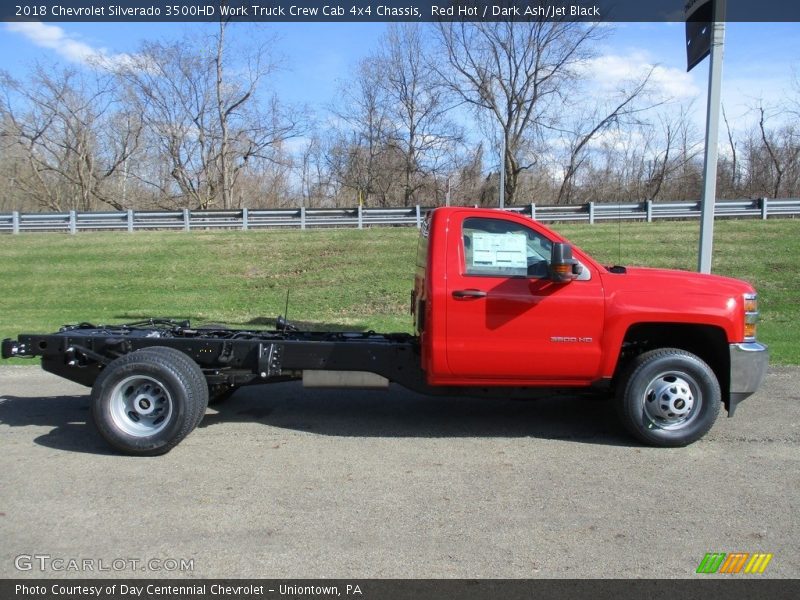 Red Hot / Dark Ash/Jet Black 2018 Chevrolet Silverado 3500HD Work Truck Crew Cab 4x4 Chassis