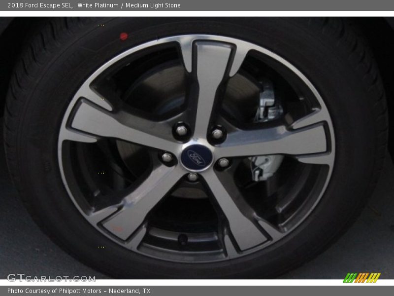 White Platinum / Medium Light Stone 2018 Ford Escape SEL
