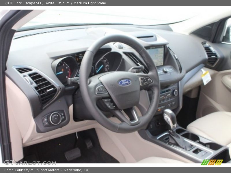 White Platinum / Medium Light Stone 2018 Ford Escape SEL