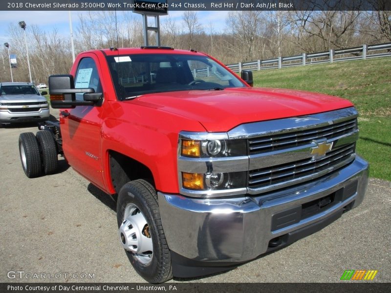 Red Hot / Dark Ash/Jet Black 2018 Chevrolet Silverado 3500HD Work Truck Crew Cab 4x4 Chassis