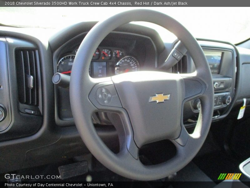 Red Hot / Dark Ash/Jet Black 2018 Chevrolet Silverado 3500HD Work Truck Crew Cab 4x4 Chassis