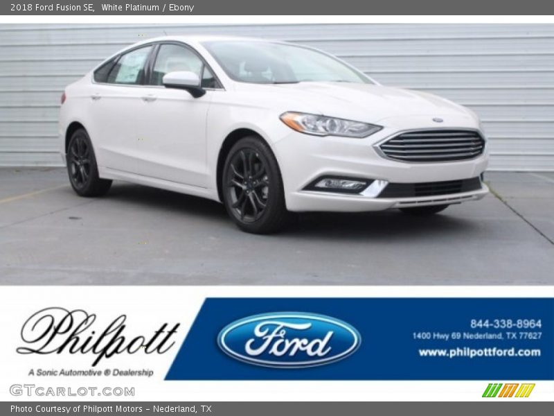 White Platinum / Ebony 2018 Ford Fusion SE