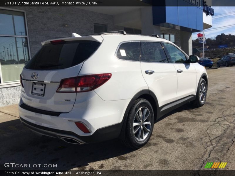 Monaco White / Gray 2018 Hyundai Santa Fe SE AWD