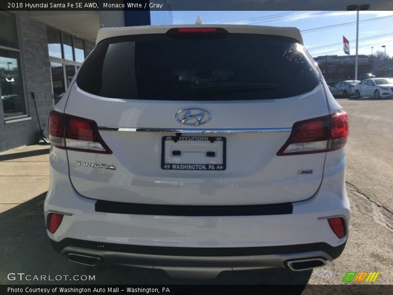 Monaco White / Gray 2018 Hyundai Santa Fe SE AWD