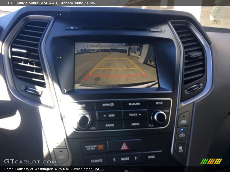 Monaco White / Gray 2018 Hyundai Santa Fe SE AWD