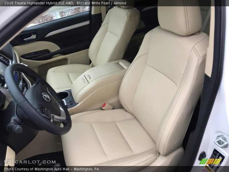Front Seat of 2018 Highlander Hybrid XLE AWD