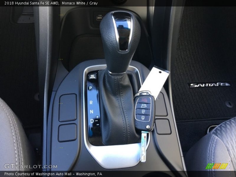 Monaco White / Gray 2018 Hyundai Santa Fe SE AWD