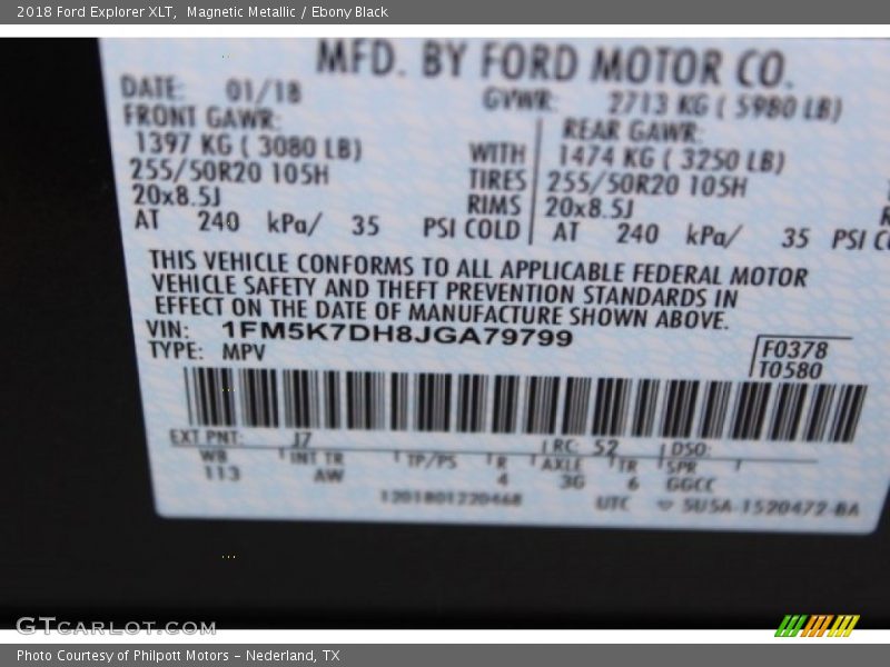 Magnetic Metallic / Ebony Black 2018 Ford Explorer XLT
