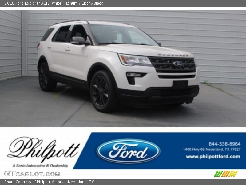 White Platinum / Ebony Black 2018 Ford Explorer XLT