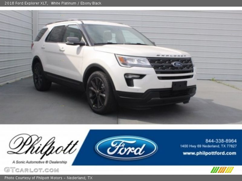 White Platinum / Ebony Black 2018 Ford Explorer XLT