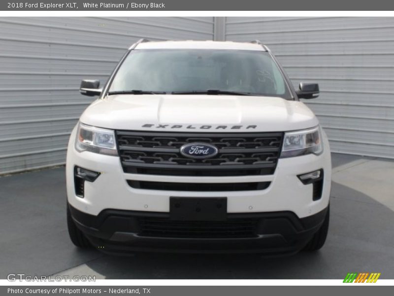 White Platinum / Ebony Black 2018 Ford Explorer XLT