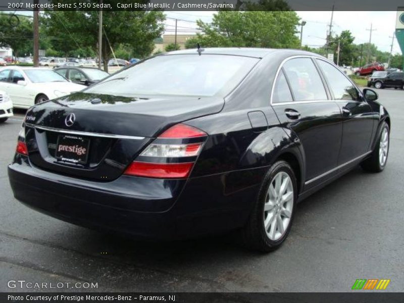 Capri Blue Metallic / Cashmere/Savanna 2007 Mercedes-Benz S 550 Sedan