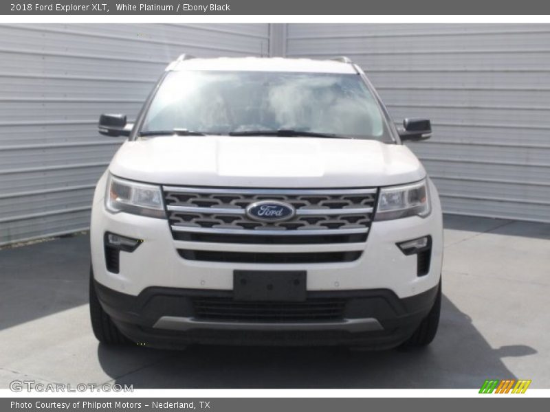 White Platinum / Ebony Black 2018 Ford Explorer XLT