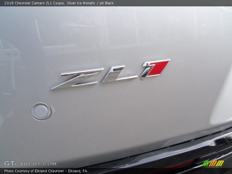 Silver Ice Metallic / Jet Black 2018 Chevrolet Camaro ZL1 Coupe