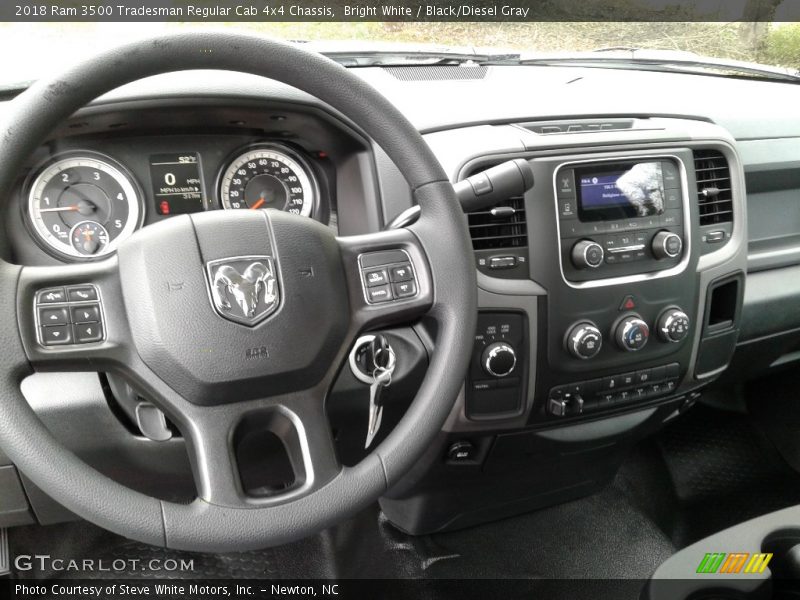 Bright White / Black/Diesel Gray 2018 Ram 3500 Tradesman Regular Cab 4x4 Chassis