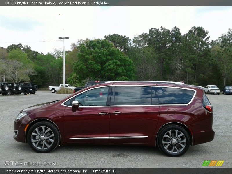 Velvet Red Pearl / Black/Alloy 2018 Chrysler Pacifica Limited