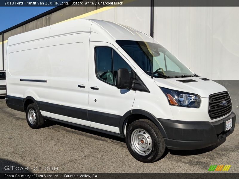 Oxford White / Charcoal Black 2018 Ford Transit Van 250 HR Long