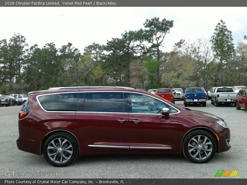 Velvet Red Pearl / Black/Alloy 2018 Chrysler Pacifica Limited