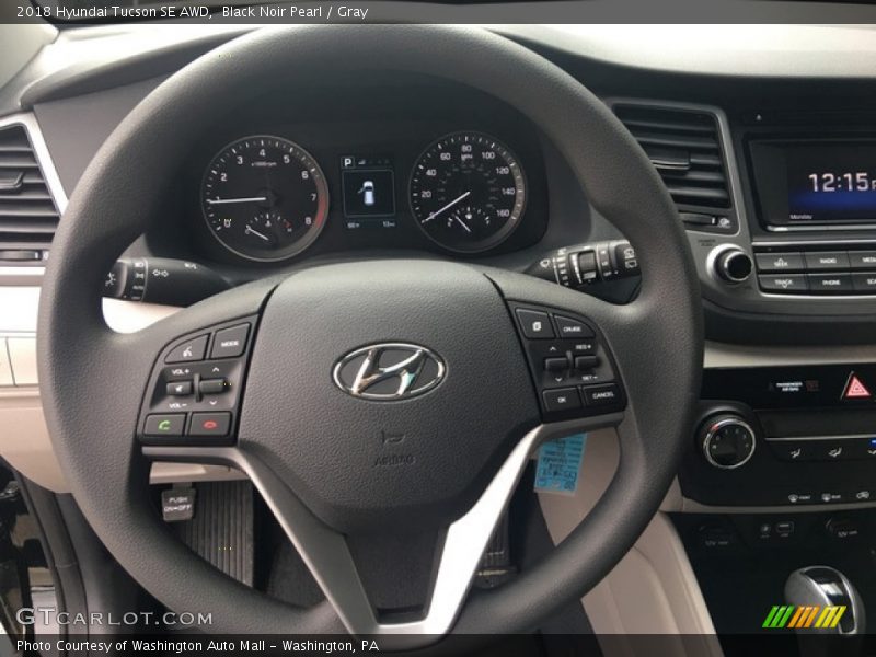 Black Noir Pearl / Gray 2018 Hyundai Tucson SE AWD