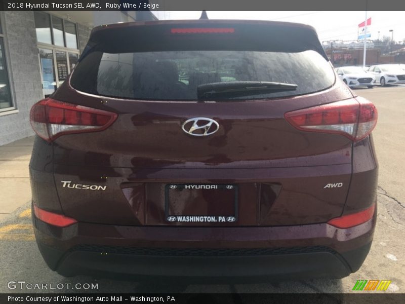 Ruby Wine / Beige 2018 Hyundai Tucson SEL AWD