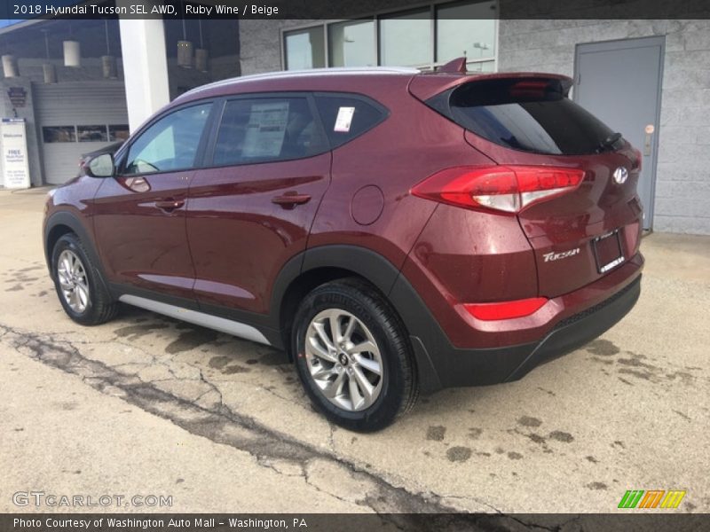 Ruby Wine / Beige 2018 Hyundai Tucson SEL AWD