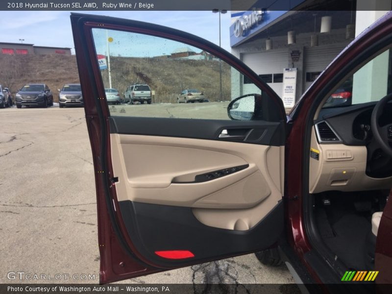 Ruby Wine / Beige 2018 Hyundai Tucson SEL AWD