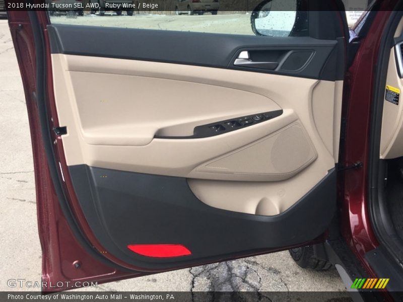 Ruby Wine / Beige 2018 Hyundai Tucson SEL AWD