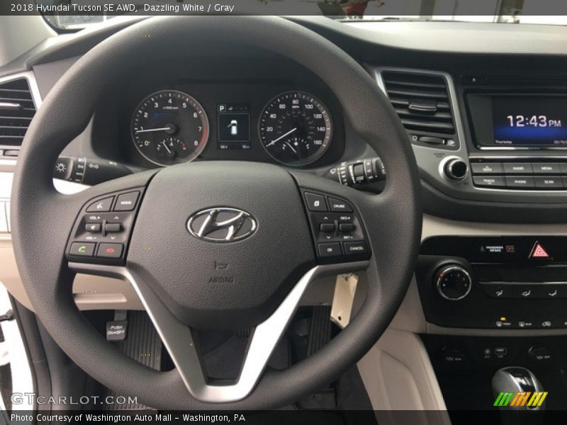 Dazzling White / Gray 2018 Hyundai Tucson SE AWD
