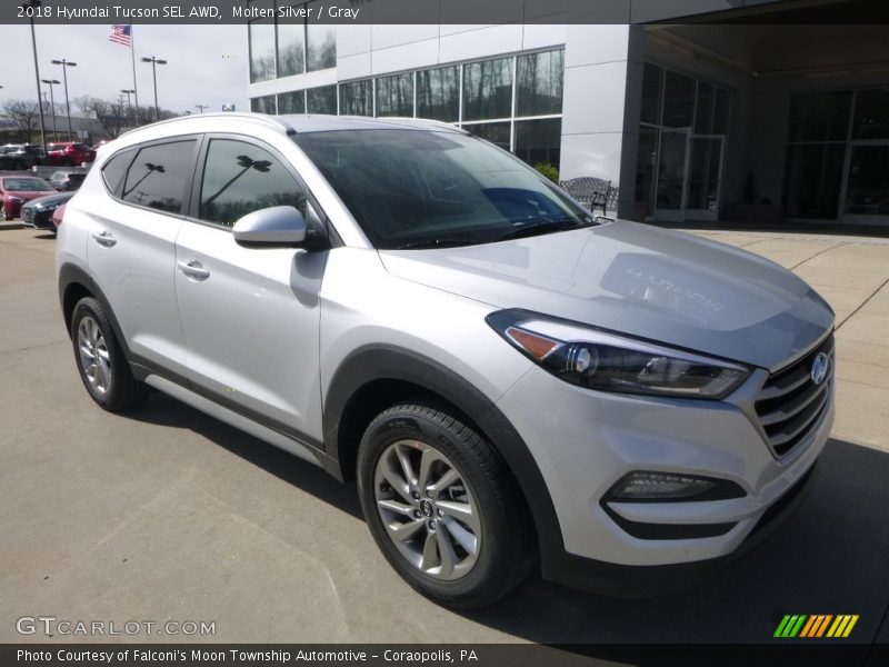 Molten Silver / Gray 2018 Hyundai Tucson SEL AWD
