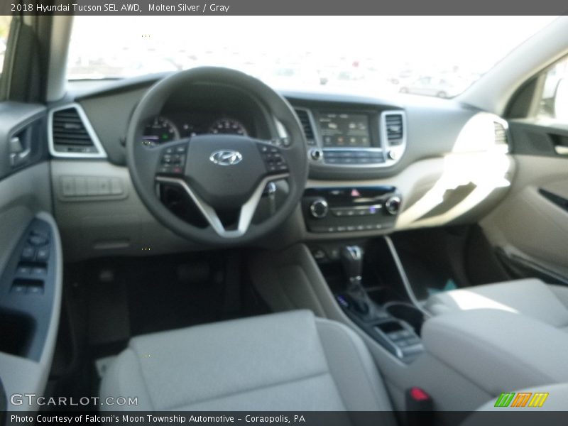 Molten Silver / Gray 2018 Hyundai Tucson SEL AWD