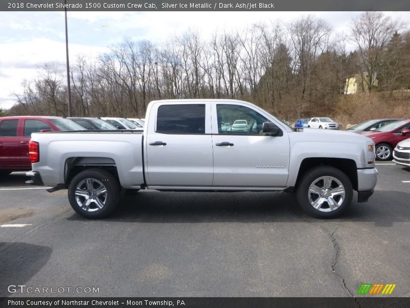Silver Ice Metallic / Dark Ash/Jet Black 2018 Chevrolet Silverado 1500 Custom Crew Cab