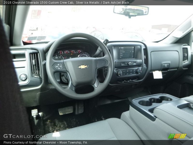 Silver Ice Metallic / Dark Ash/Jet Black 2018 Chevrolet Silverado 1500 Custom Crew Cab