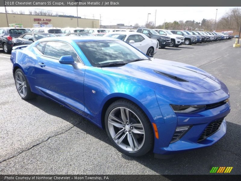 Hyper Blue Metallic / Jet Black 2018 Chevrolet Camaro SS Coupe