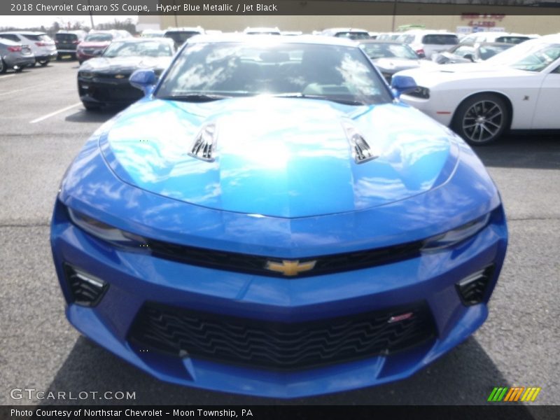 Hyper Blue Metallic / Jet Black 2018 Chevrolet Camaro SS Coupe